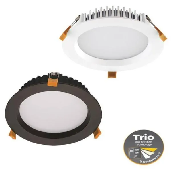 170mm Deco-20 LED Downlight 20w White, Black CCT 20432, 20433 Domus Lighting