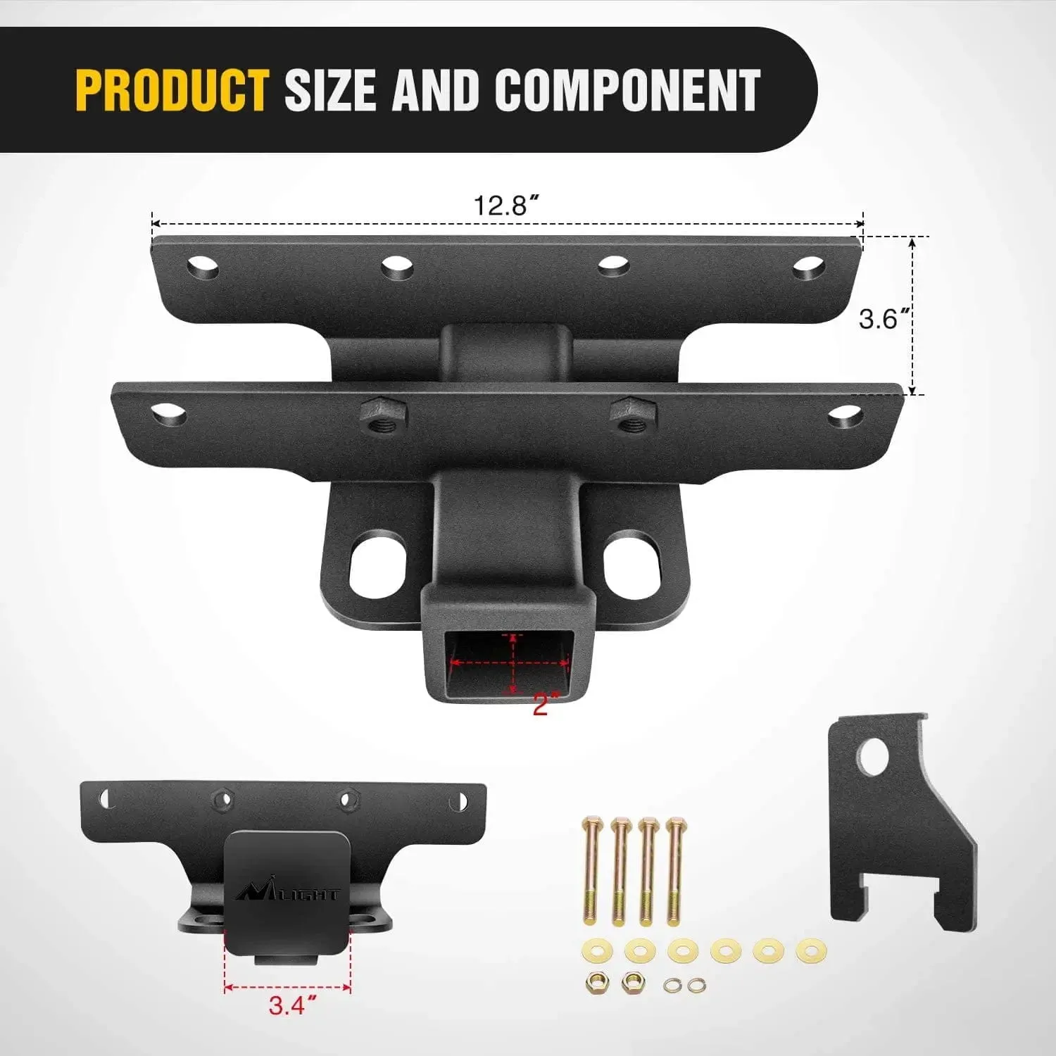 2018-2024 Jeep Wrangler JL JLU 4Door 2Door Unlimited 2 Inch Rear Bumper Tow Trailer Hitch