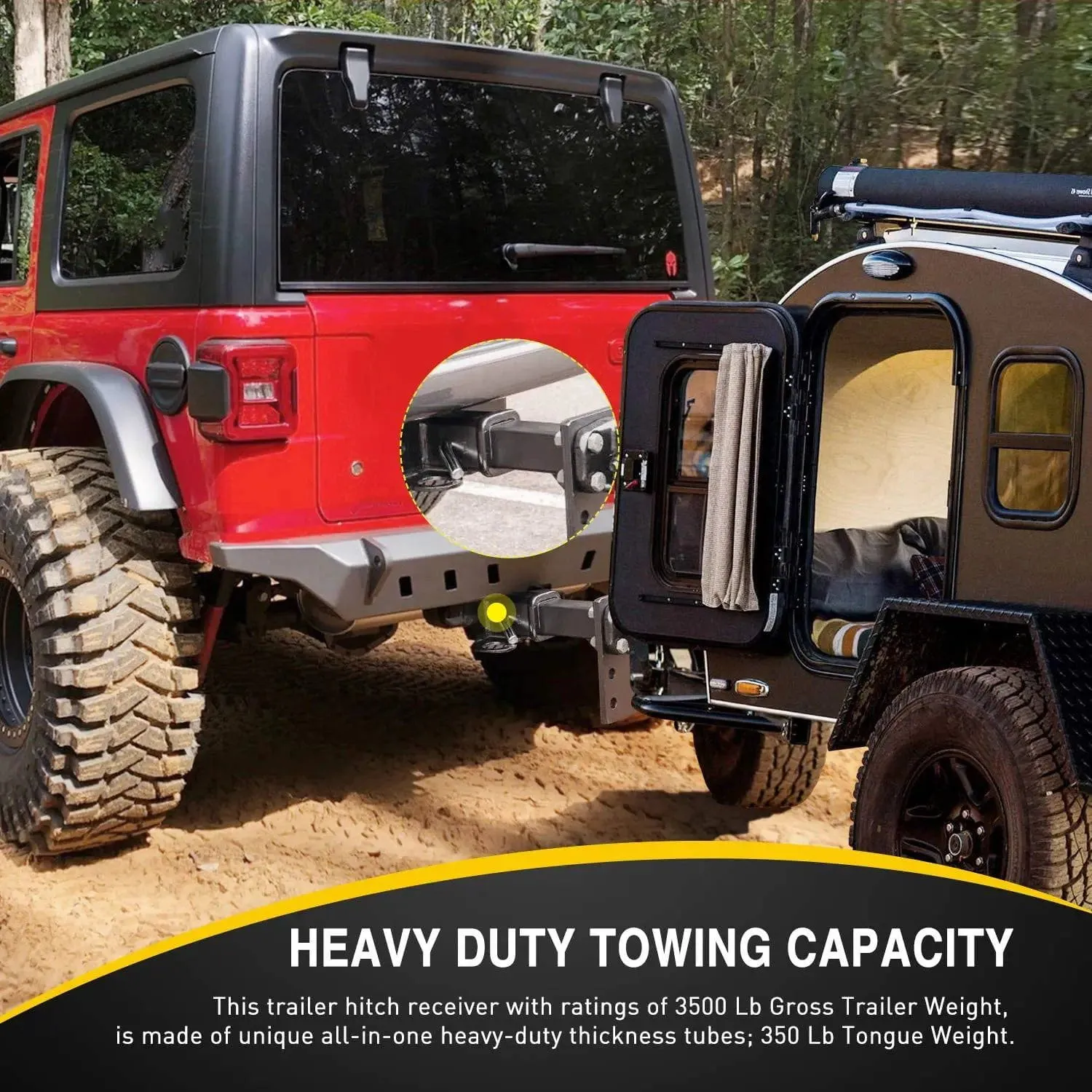2018-2024 Jeep Wrangler JL JLU 4Door 2Door Unlimited 2 Inch Rear Bumper Tow Trailer Hitch