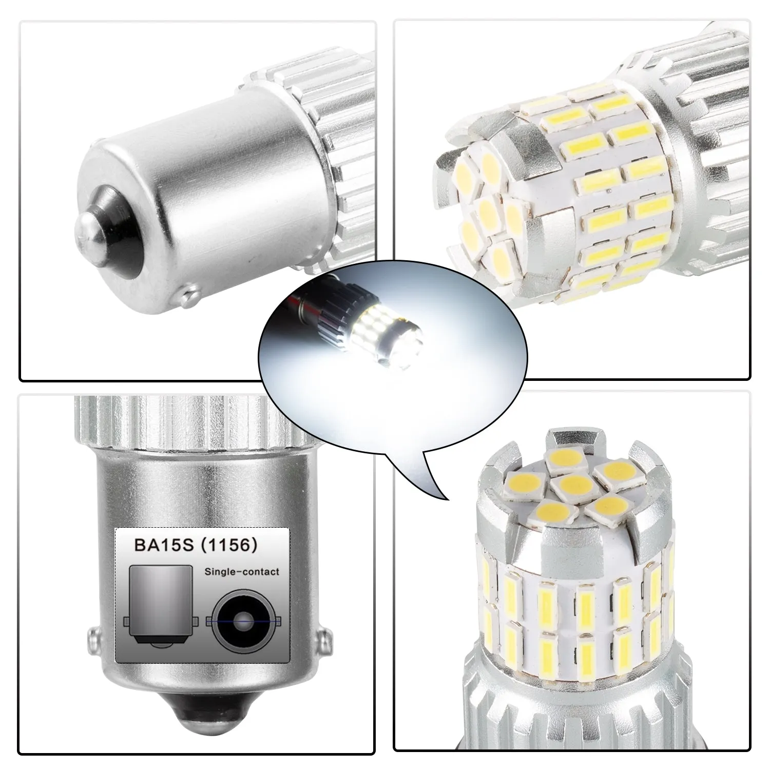 2pcs Fast Heat Disspation Aluminum LED Bulb for Drviaion