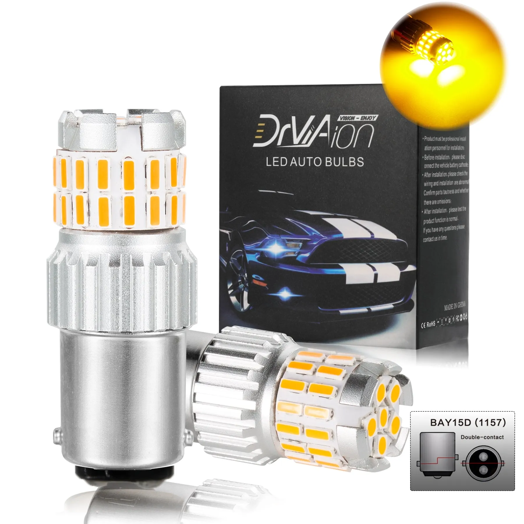 2pcs Fast Heat Disspation Aluminum LED Bulb for Drviaion