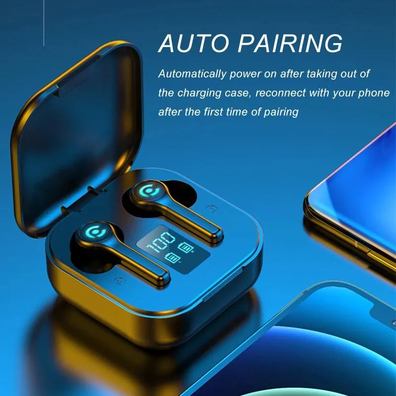 56 HOURS LONG Battery ES1 Wireless Bluetooth Earphones 5.1 Headsets Gaming Headphones with Microphonefor All ISO Android Phone