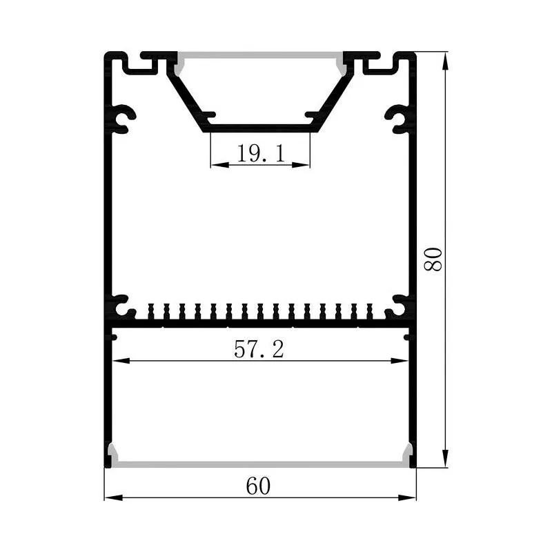 60mm x 80mm Square Up and Down Suspended Aluminium Profile IP20 in Silver/Black/White Havit Commercial