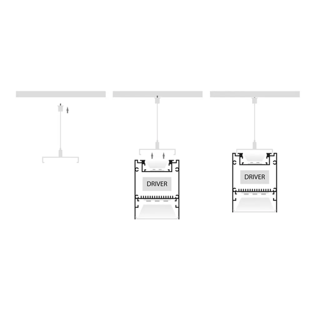 60mm x 80mmWhite Deep Square Up and Down Aluminium LED Profile Havit Lighting - HV9693-6080-WHT