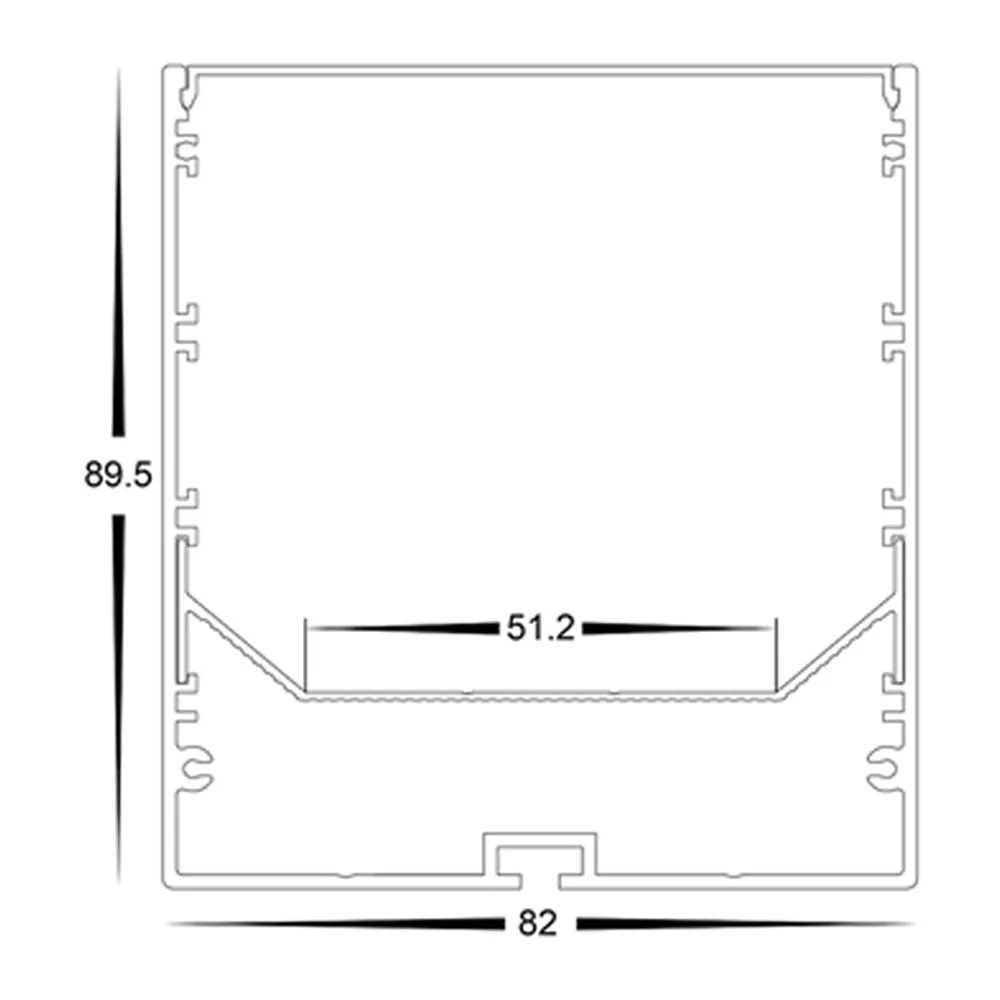 82mm x 90mm Black Square Aluminium LED Profile Havit Lighting - HV9693-8090-BLK