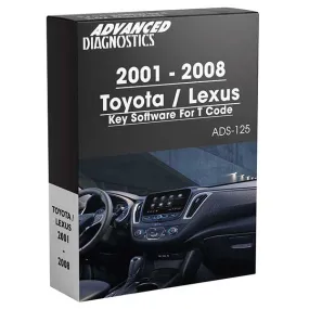 Advanced Diagnostics - ADS125 - 2001-2008 - Toyota / Lexus Key Software For T Code - Category A