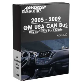 Advanced Diagnostics - ADS139 - 2005-2009 - GM USA CAN Bus Key Software For T Code - Category A