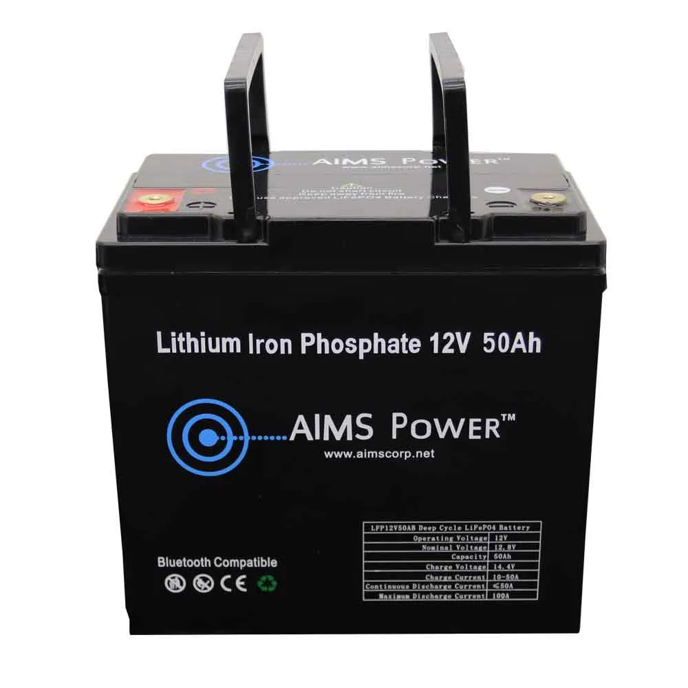AIMS Power 12V 50Ah Lithium Iron Phosphate Battery