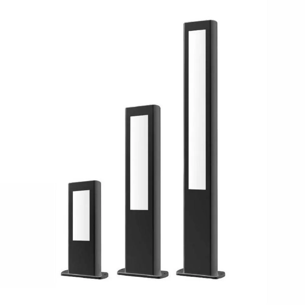 Amun Exterior LED Bollard Rectangular in Black
