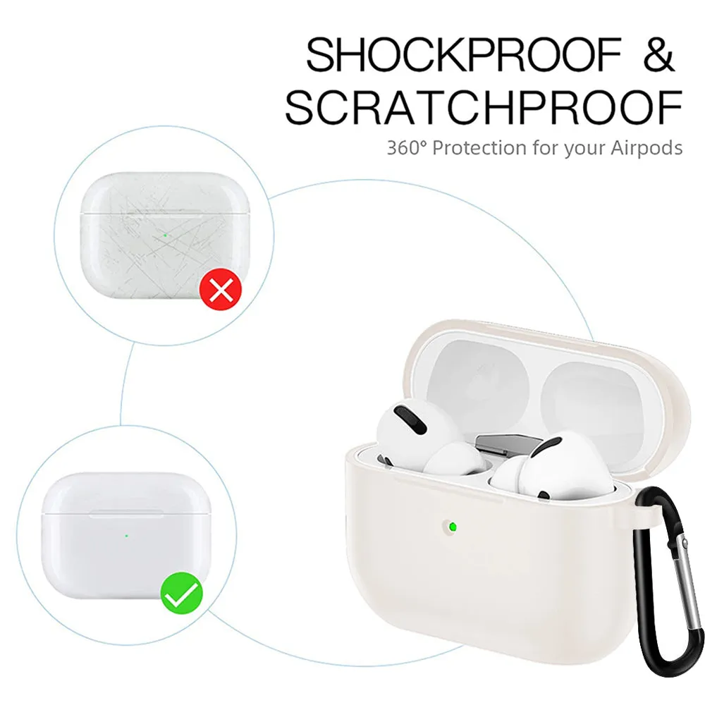 AMZER Silicone Skin Jelly Earphone Case With Carabiner Clip for AirPod Pro