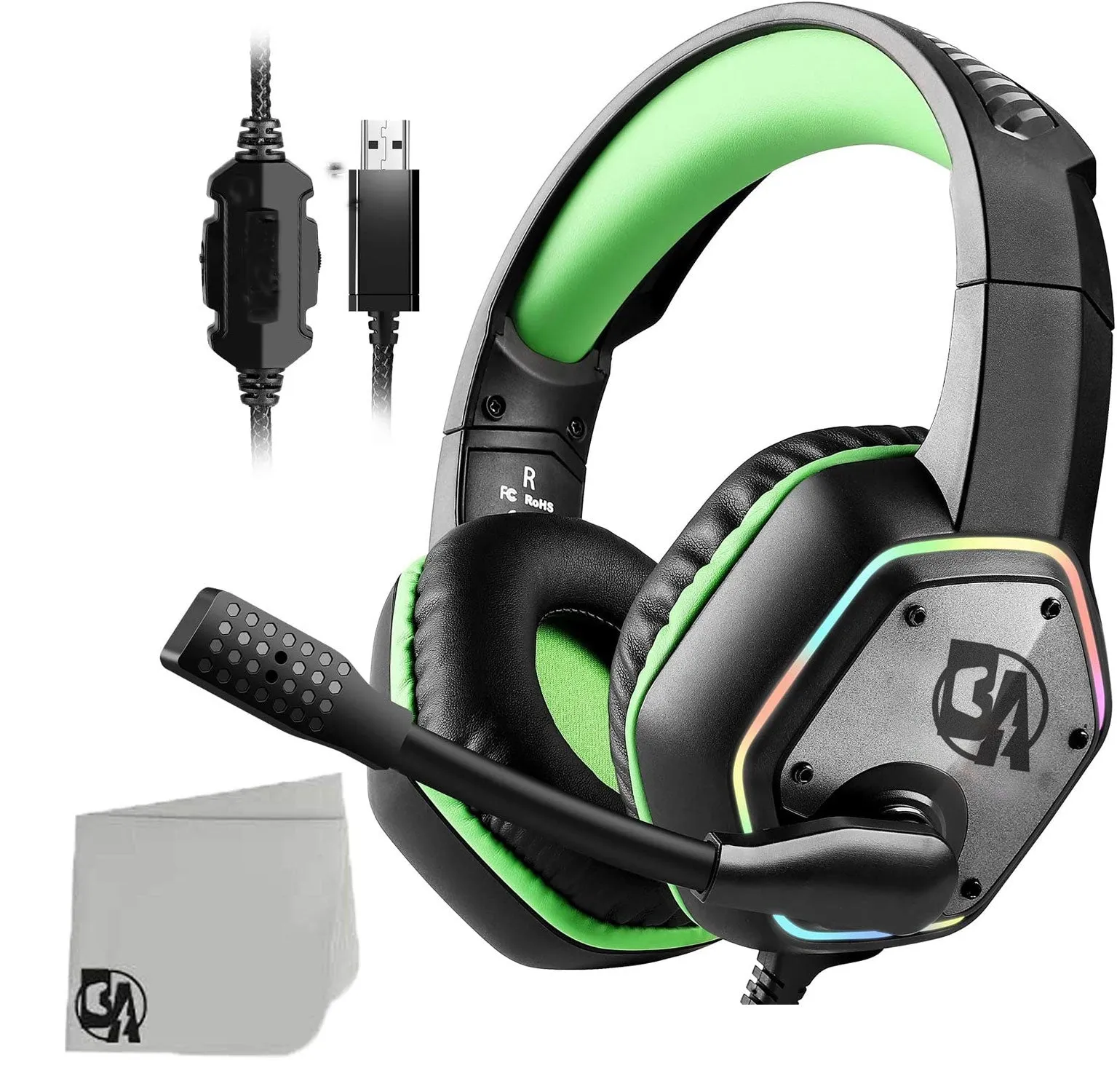 BOLT AXTION Gaming Headset, Computer Headphones with Noise Canceling Mic & RGB