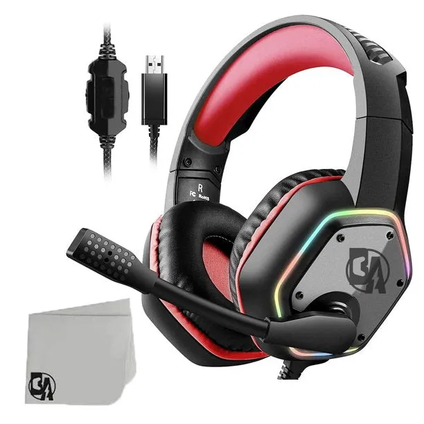 BOLT AXTION Gaming Headset, Computer Headphones with Noise Canceling Mic & RGB