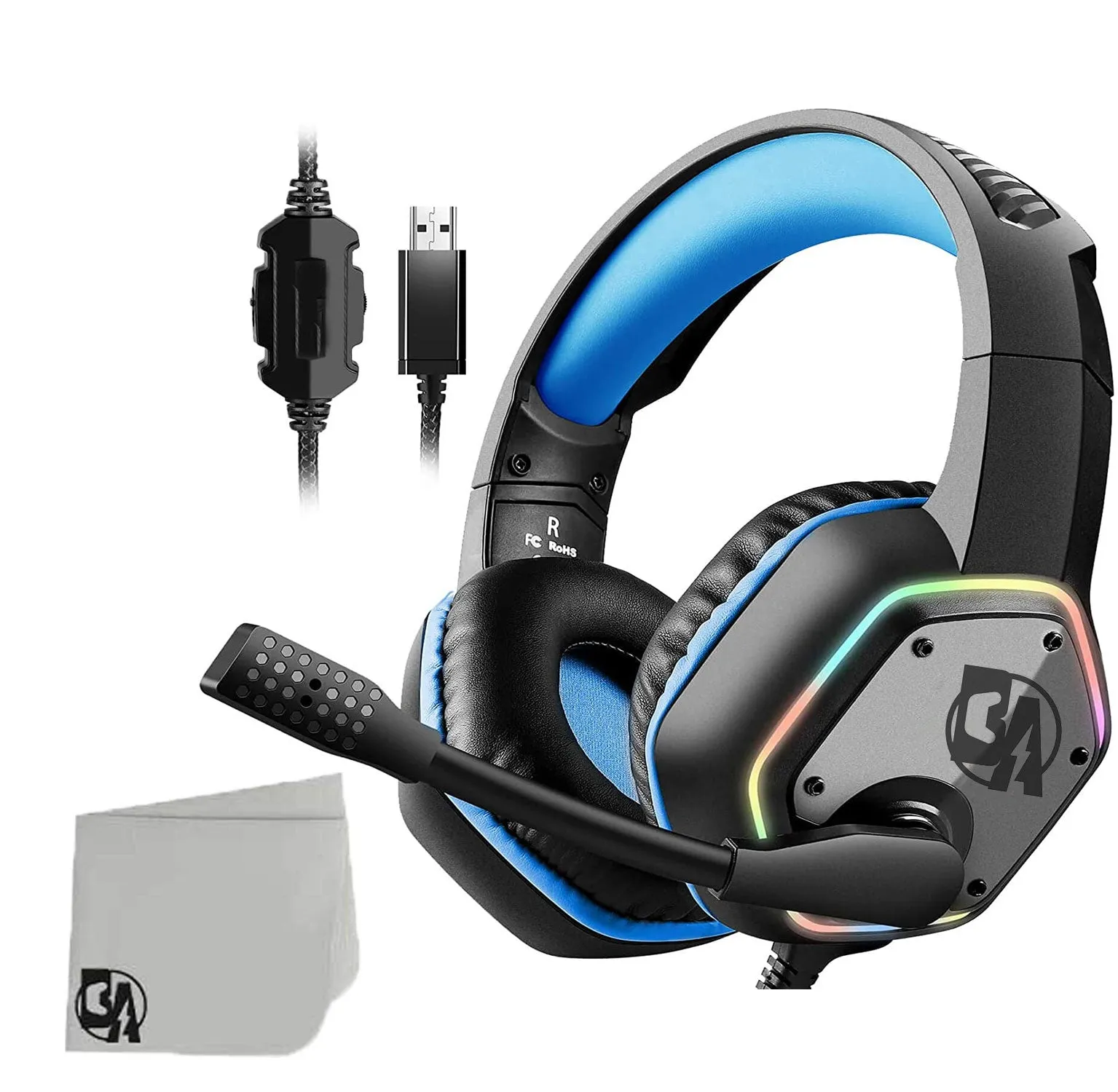 BOLT AXTION Gaming Headset, Computer Headphones with Noise Canceling Mic & RGB