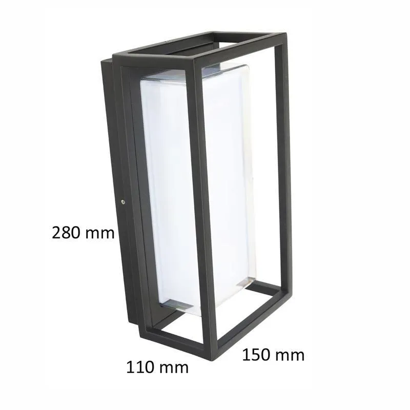 Bolton Wall Light Exterior Rectangle in Black