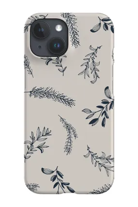 Botanical Flowers Line Art Phone Case (Off White)