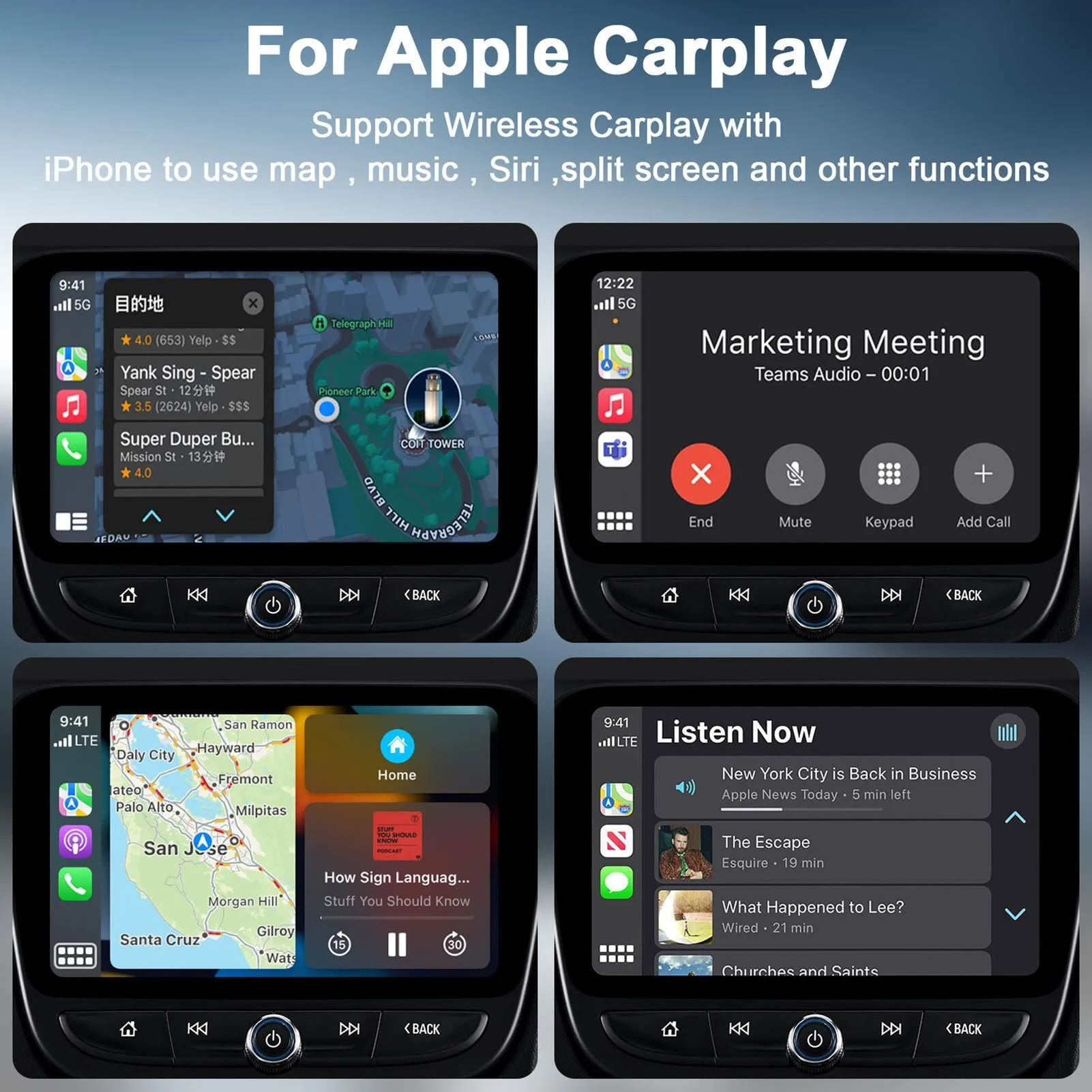 Car Adapter Dongle for Carplay Wire-Controlled to Wireless