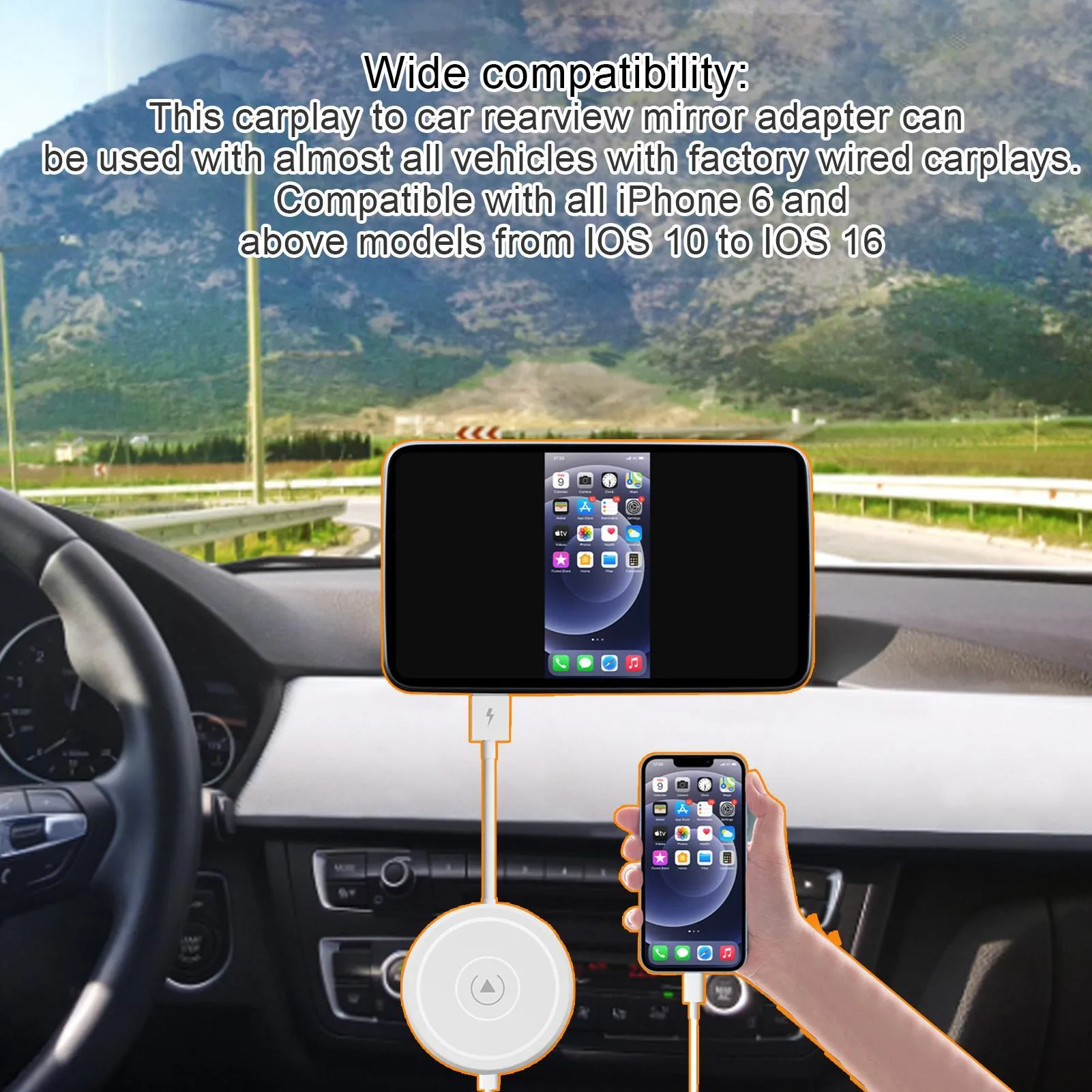 Car Adapter Dongle for Carplay Wire-Controlled to Wireless