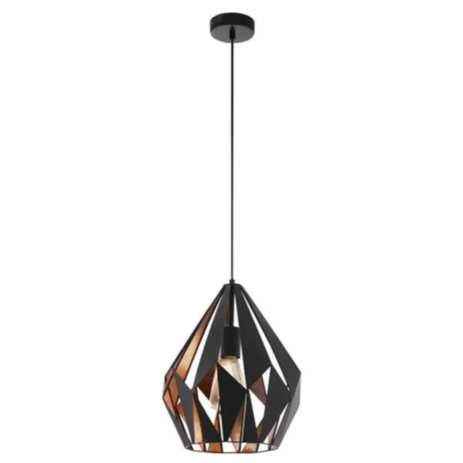 Carlton 1 Pendant Light Medium in Black/Copper, Black/Silver or White/Gold