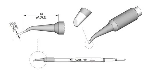 Cartridge Bent Bevel Ø 0.6 S2-10PK