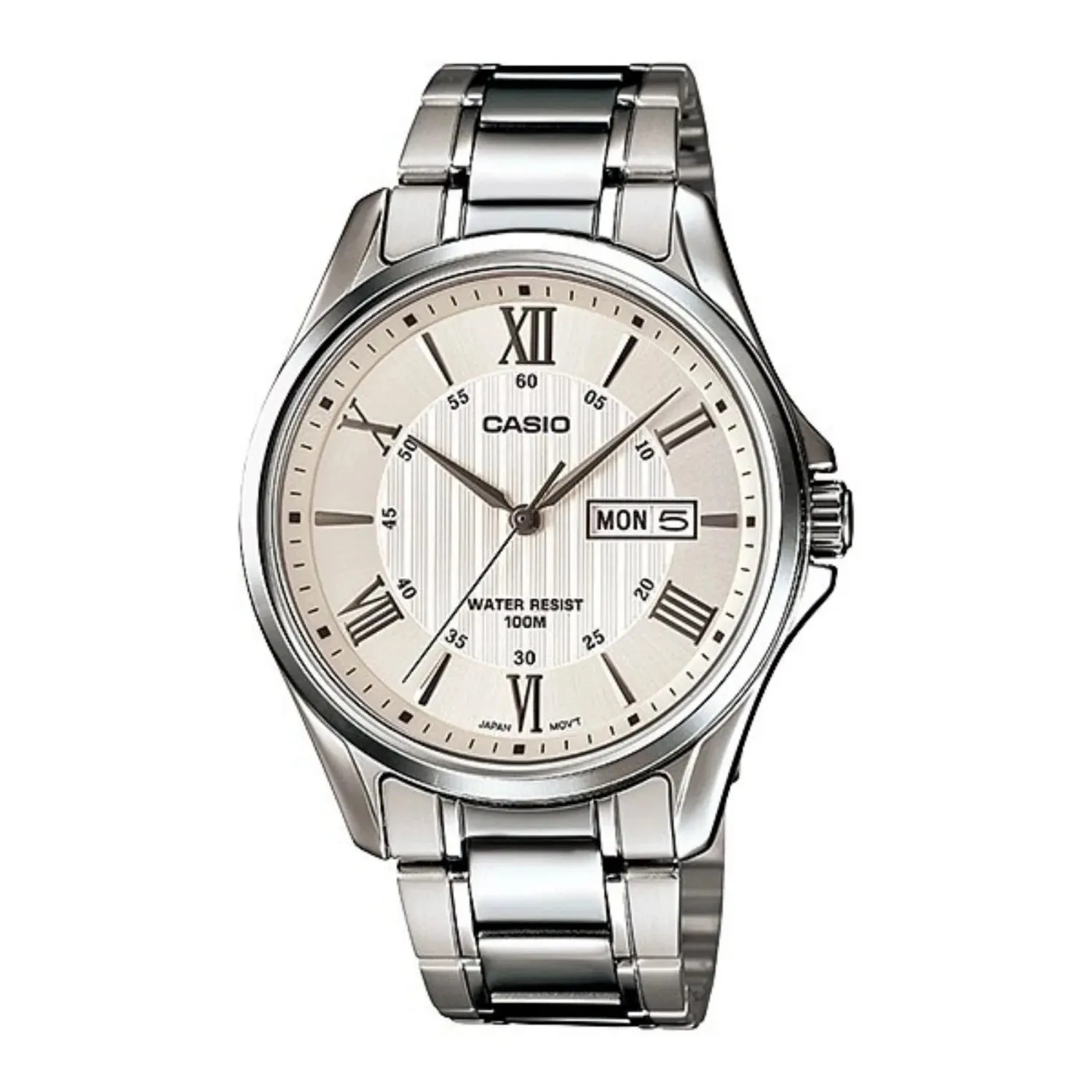 Casio Enticer Analog Stainless Steel White Men's Watch| MTP-1384D-7AVDF