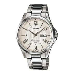 Casio Enticer Analog Stainless Steel White Men's Watch| MTP-1384D-7AVDF