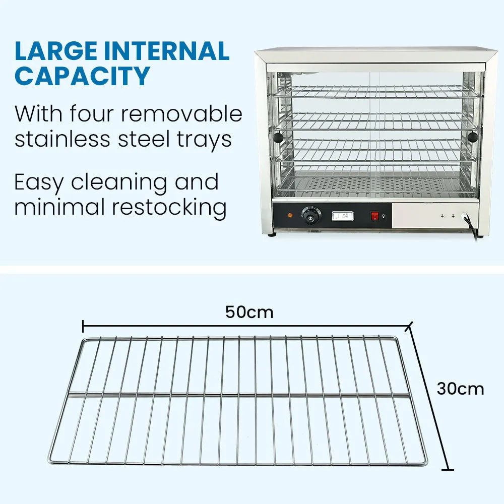 Commercial 4-Tier Food Warmer, Adjustable Temp, Stainless, Eurochef