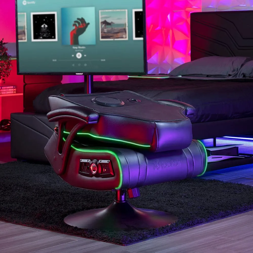 CXR3 LED Bluetooth Audio Pedestal Gaming Chair, Black