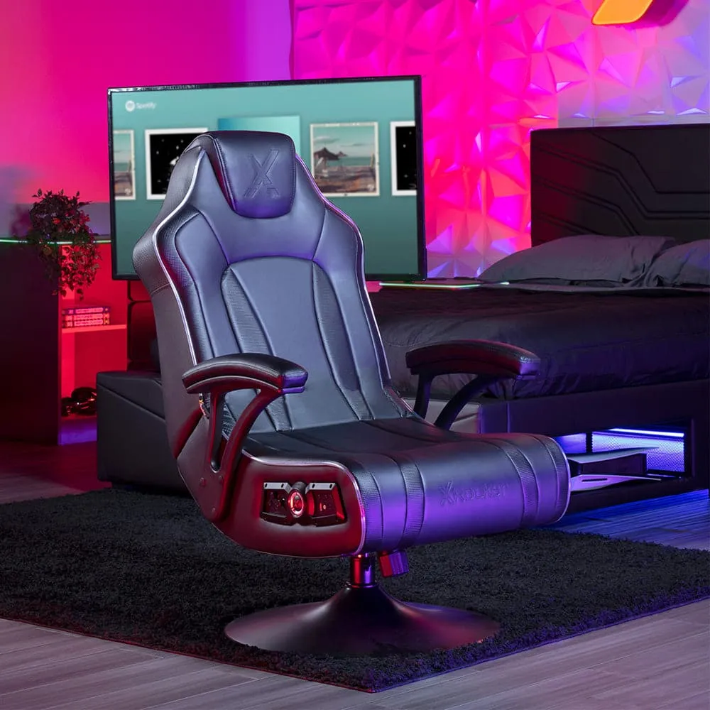 CXR3 LED Bluetooth Audio Pedestal Gaming Chair, Black