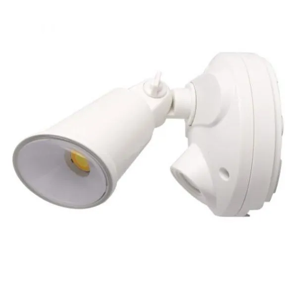 Defender Exterior LED Security Light Single 10w Tri Colour in Matt Black/White