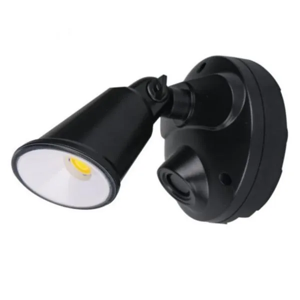 Defender Exterior LED Security Light Single 10w Tri Colour in Matt Black/White