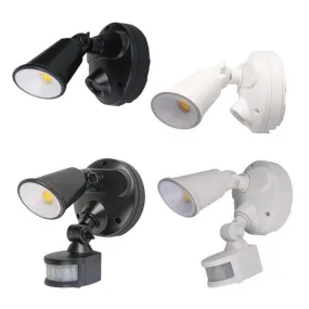 Defender Exterior LED Security Light Single 10w Tri Colour in Matt Black/White