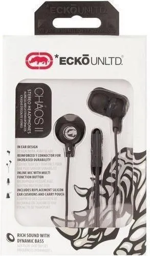ECKO UNLIMITED Chaos Earbuds w/ Microphone (Black) EKU-CHA-BK