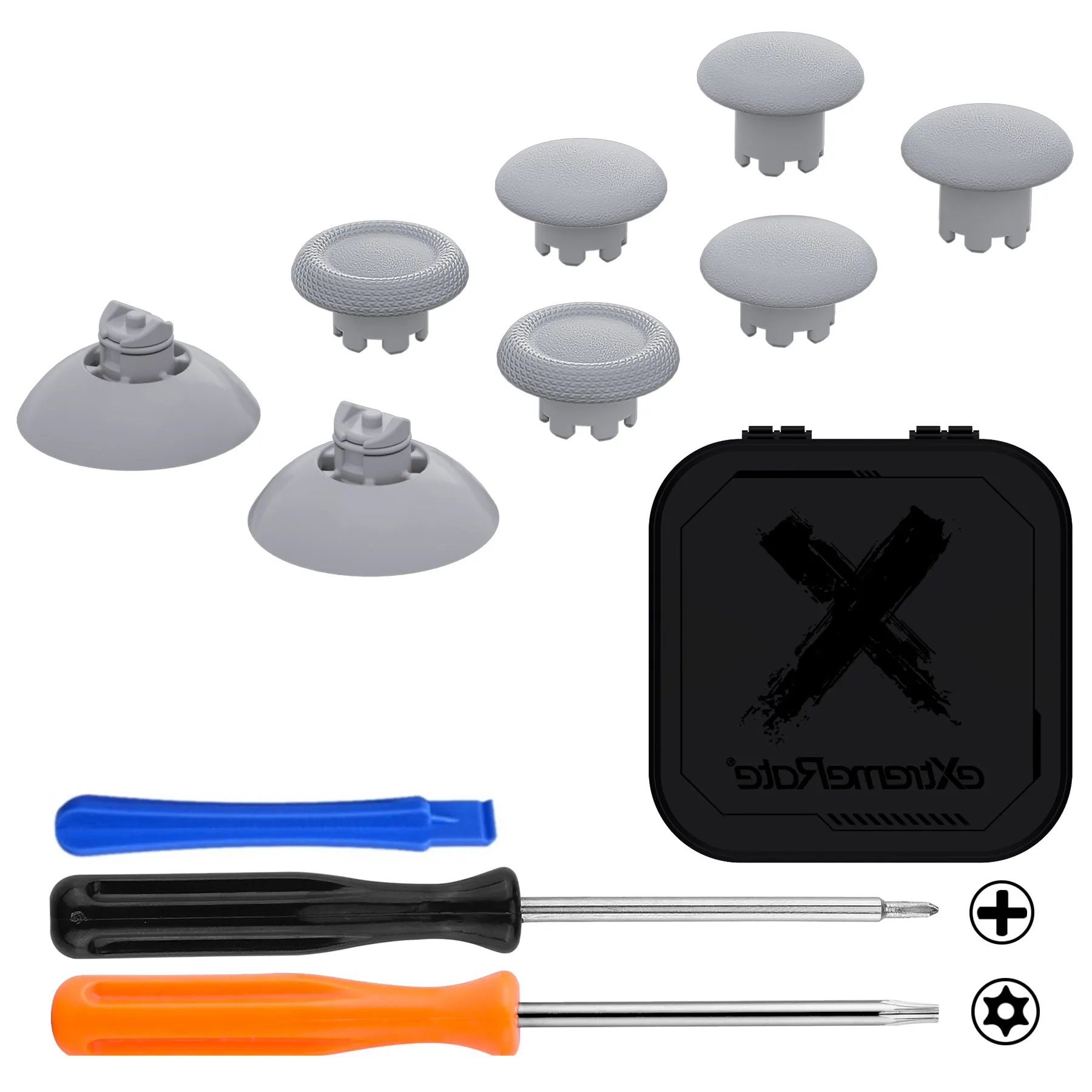 eXtremeRate EDGE Sticks Interchangeable Thumbsticks for Xbox Core Controller, New Hope Gray Swappable Analog Stick Joystick for Xbox One S/X, Xbox Elite V1 Controller, for Nintendo Switch Pro Controller - AGLX3M003