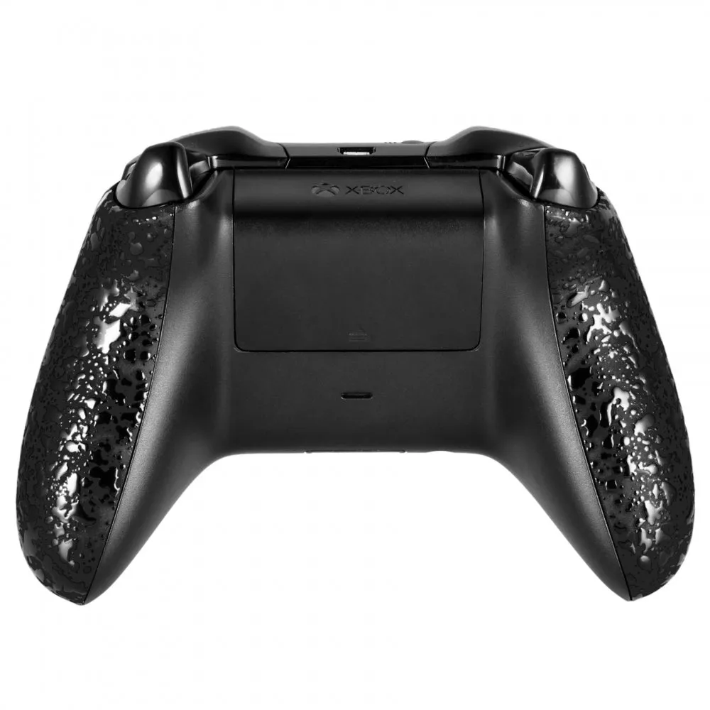 eXtremeRate Textured Black Housing Panel Side Rails Handles Repair for Xbox One Controller - XOJ1104