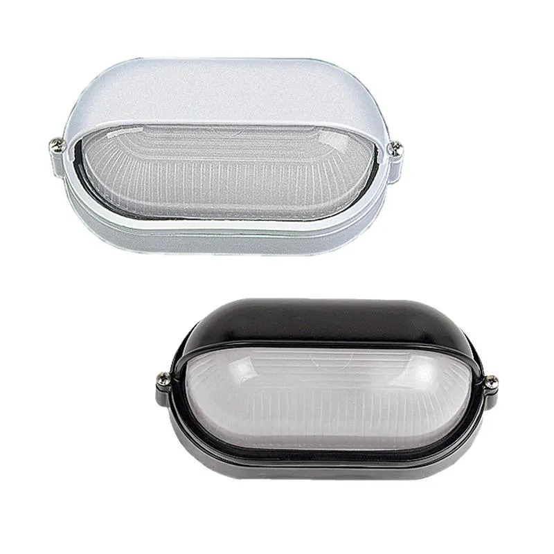 Eyelid Oval Aluminium Economy Bulkhead E27 in White/Black Superlux Lighting - LJ2003-WH, LJ2003-BL