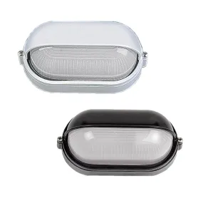 Eyelid Oval Aluminium Economy Bulkhead E27 in White/Black Superlux Lighting - LJ2003-WH, LJ2003-BL