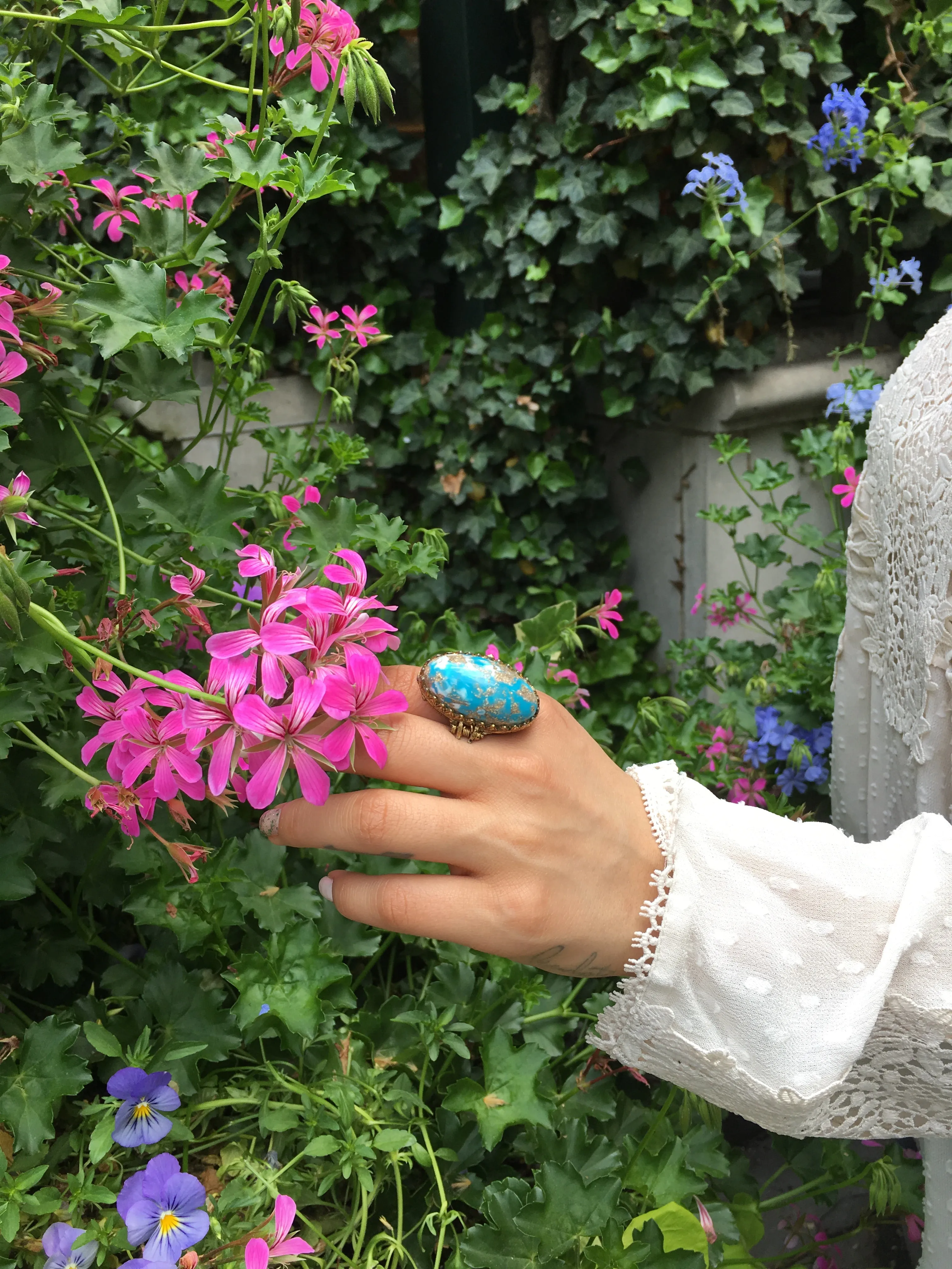 Faux Turquoise Poison Ring