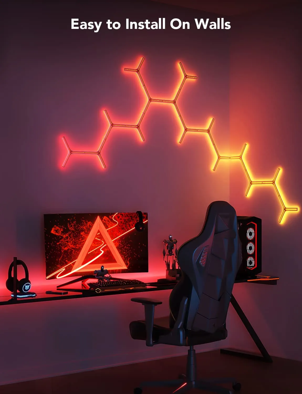 Govee Glide Y Lights, RGBIC LED Smart Gaming Lights - 7 Pack