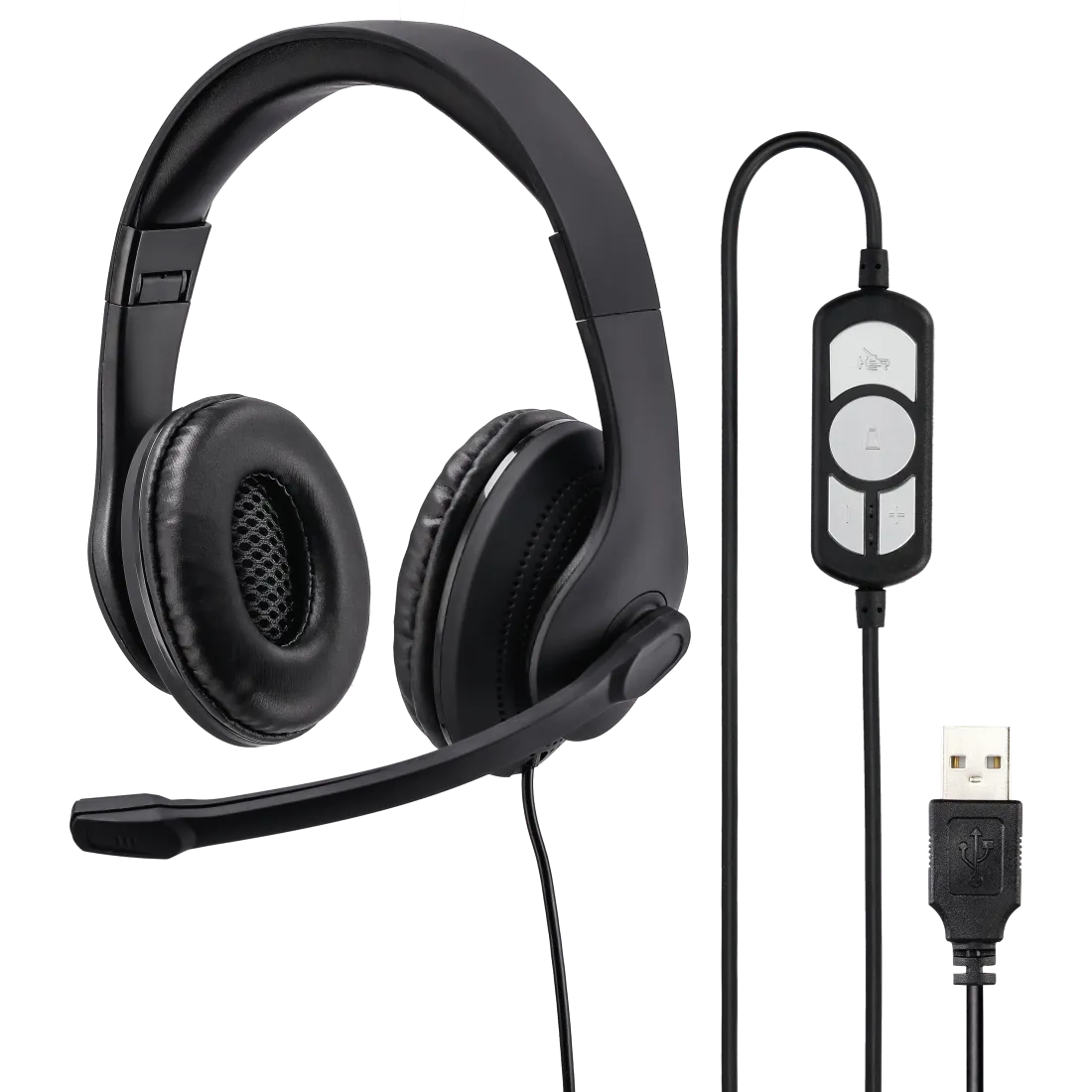 Hama HS-USB300 Over-Ear PC Office Stereo Headset - Black | 419682