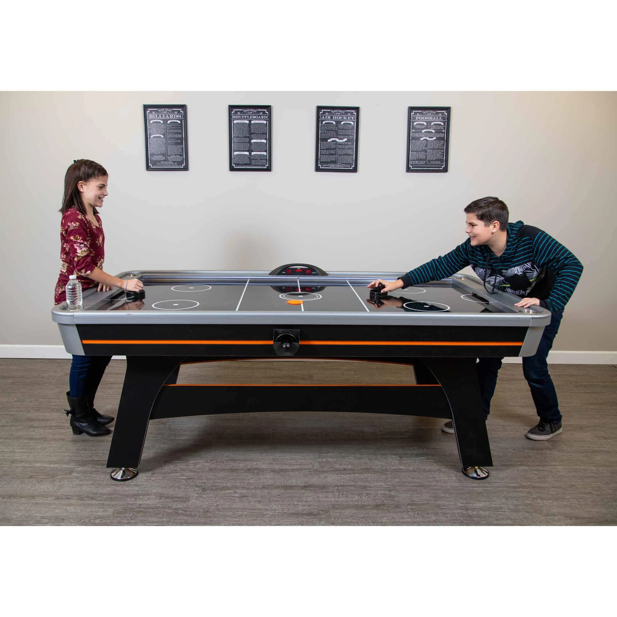 Hathaway Trailblazer 7' Air Hockey Table in Black/Orange