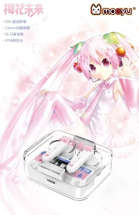 Hatsune Miku - Sakura Miku Travel Happily Bluetooth Earphone Moeyu