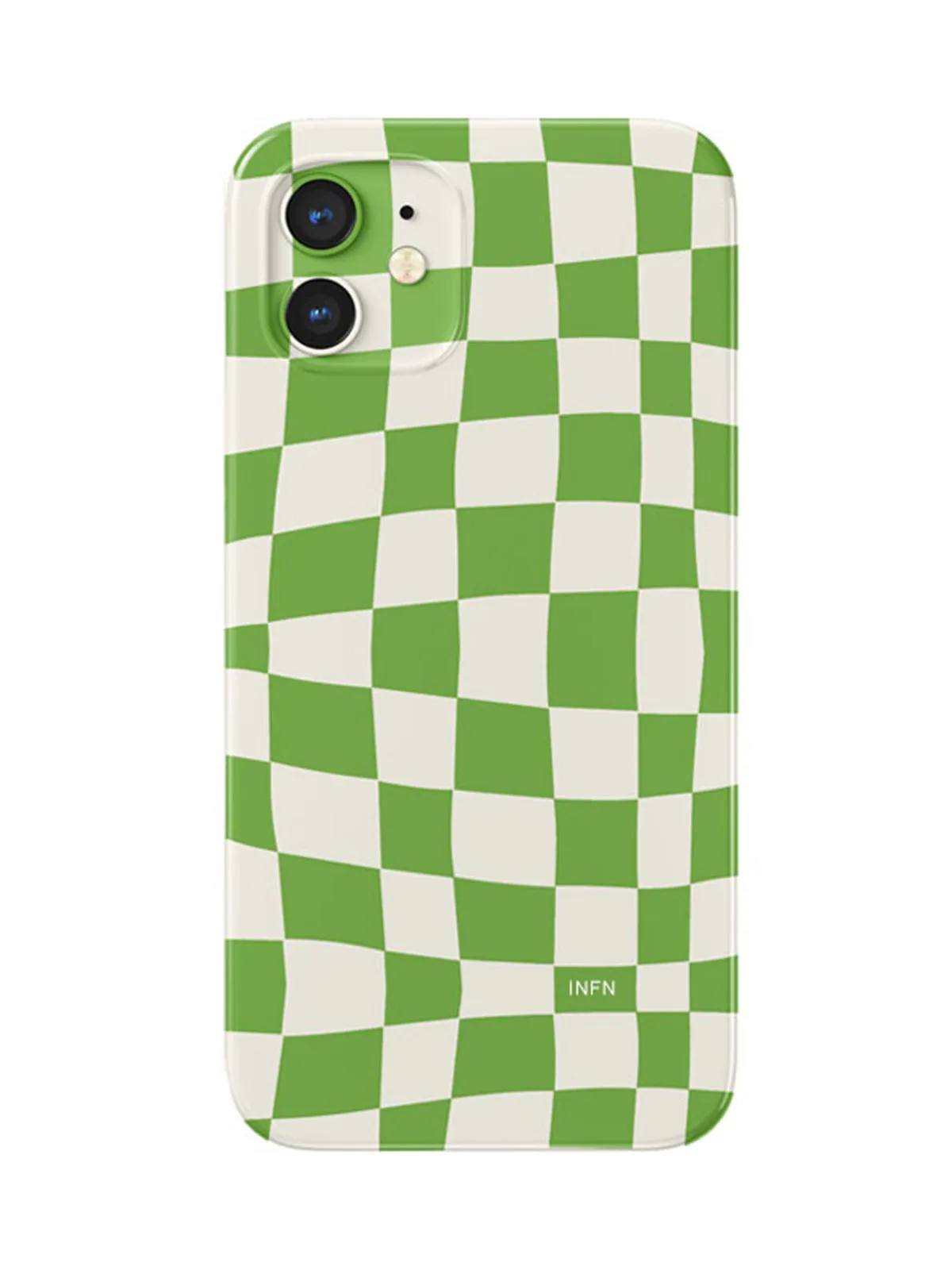 iPhone TPU Silicone Anti-Shock Case with Checkerboard Pattern