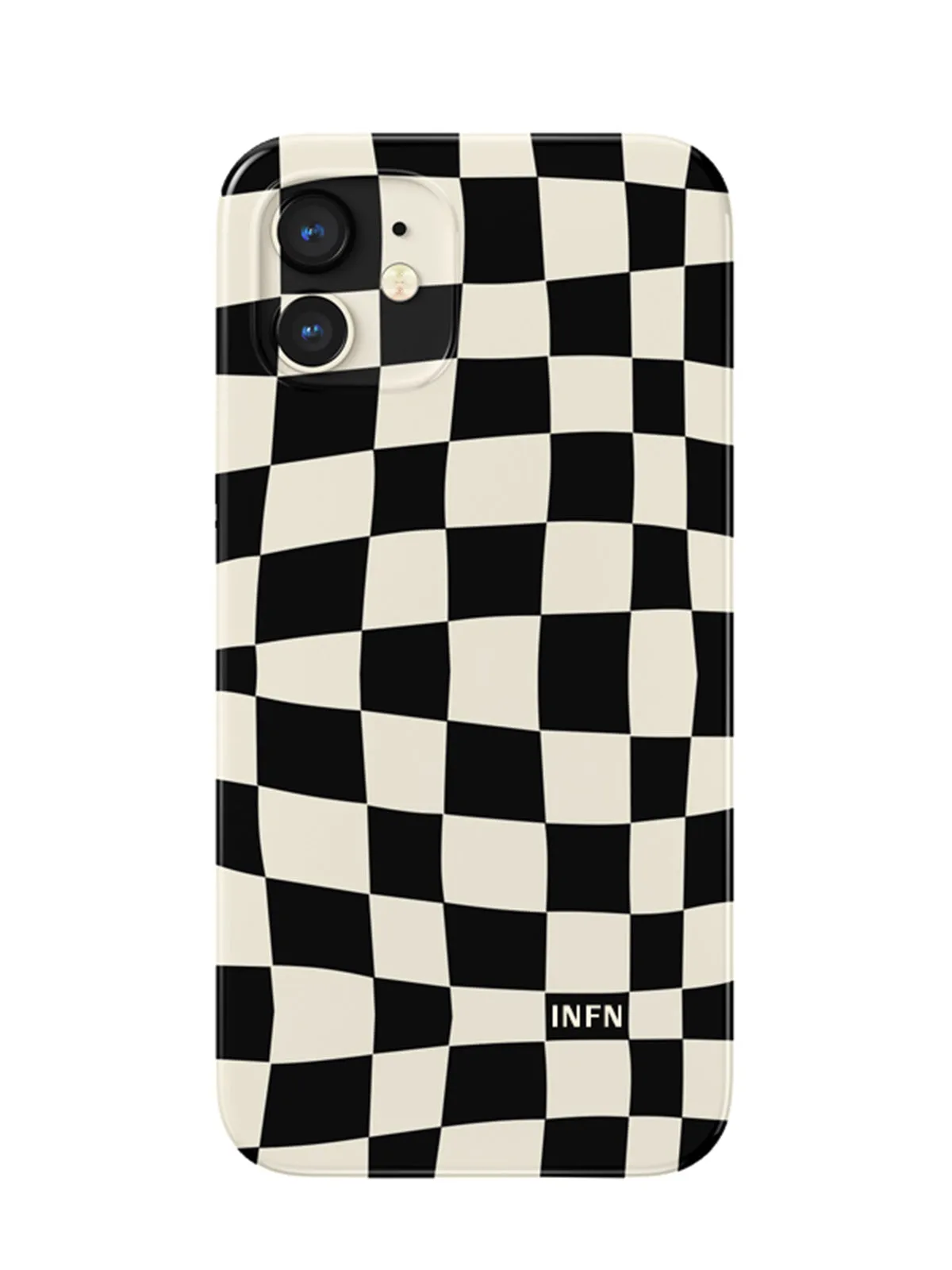 iPhone TPU Silicone Anti-Shock Case with Checkerboard Pattern
