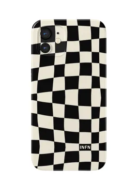 iPhone TPU Silicone Anti-Shock Case with Checkerboard Pattern