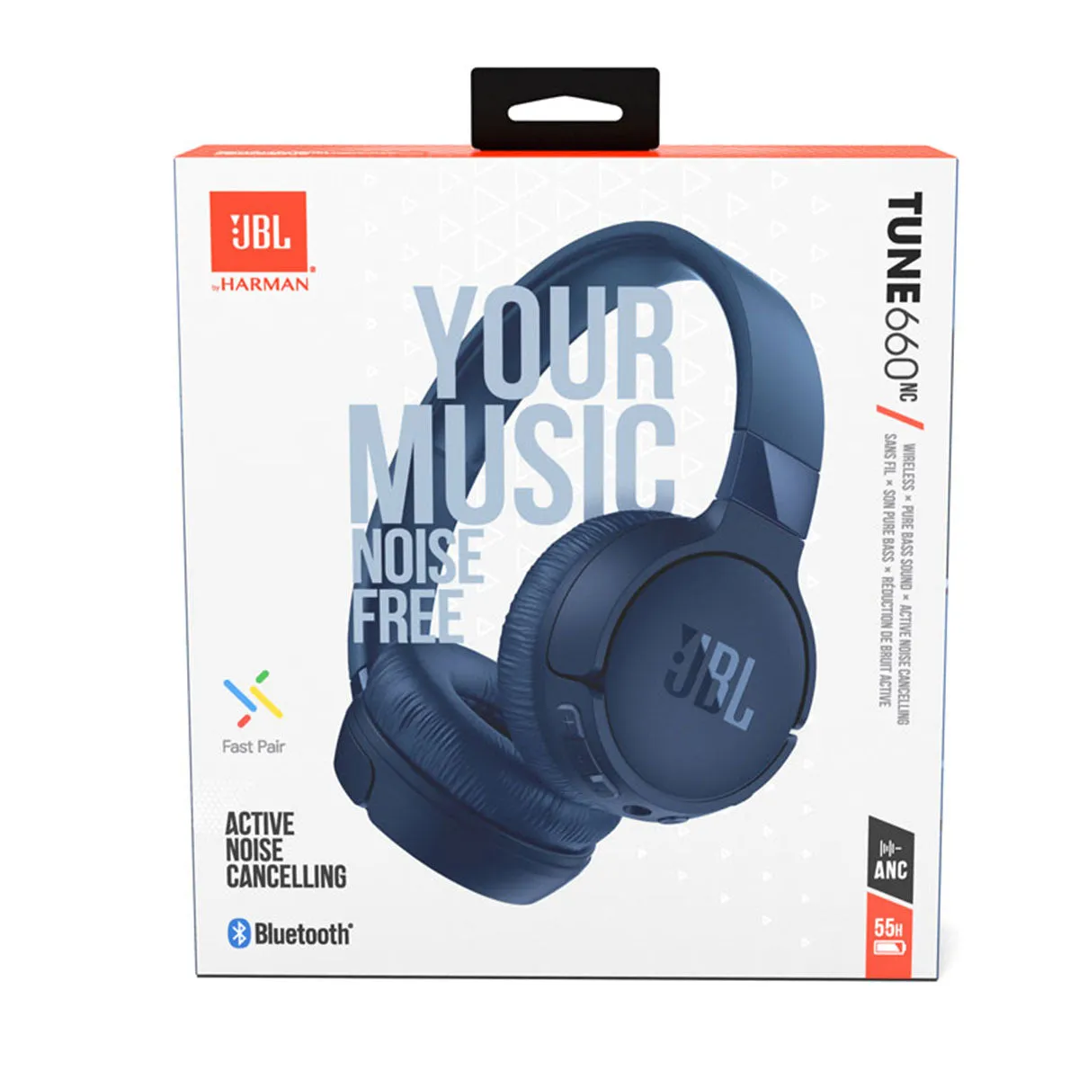 JBL Tune 660NC Wireless On-Ear Headphones - Blue
