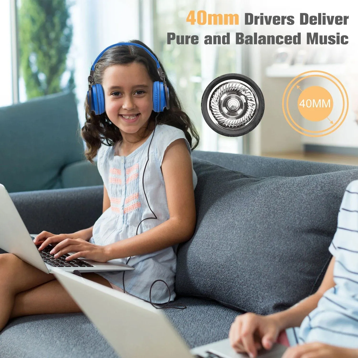 Kids Over Ear Wired Headsets with 85dB Volume Limit