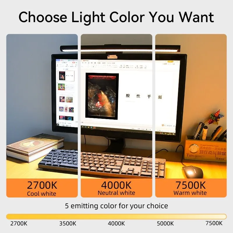 LED Monitor Lamp - No Screen Glare Monitor Lamp with USB Powered for Home and Office