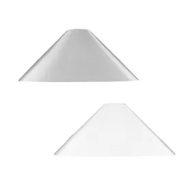 Metal Shade in Satin Chrome/White Superlux Lighting - MS190-SC, MS190-WH