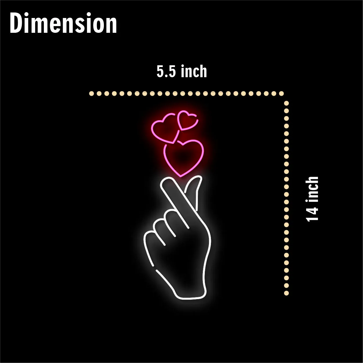 Neon Light Strip Wall Love Sign for Bedroom Kidsroom Party Hall Office LED Art Indoor Home Decor L X H 5.5 X 14 Inches