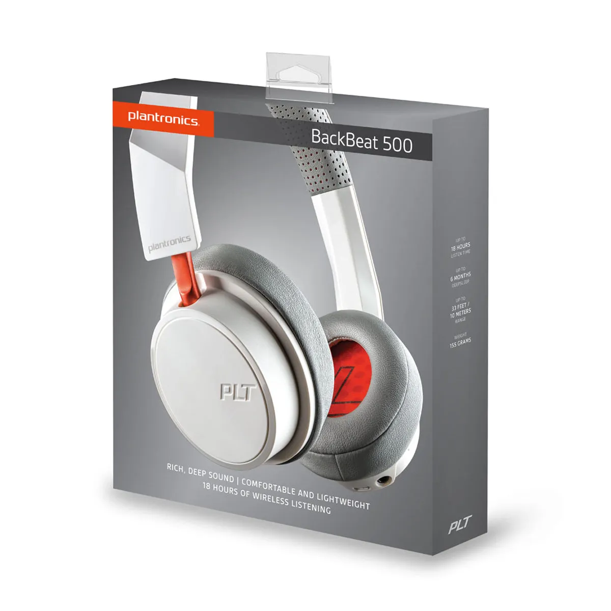 Plantronics Backbeat 505 Headset - White/Orange